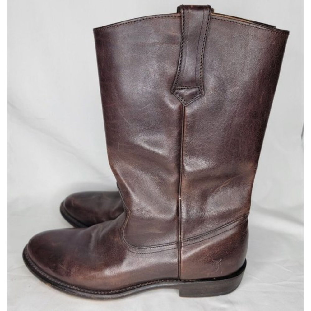 Frye Womens Pull On Leather Boots Brown 4001 8 1/2 D‎
